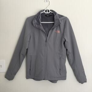 The North Face Windwall Hooded Jacket Gray fleece lining size S full zipper